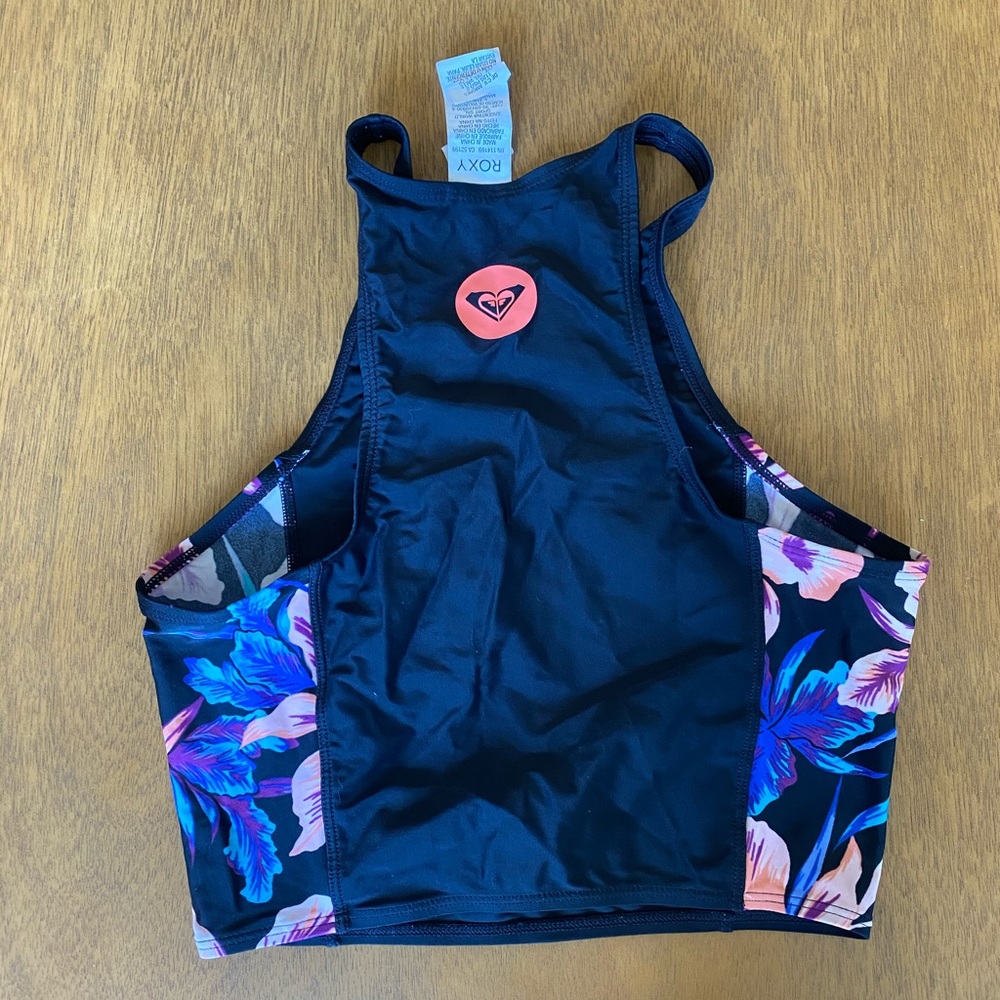 Black Roxy Crop Top Rash Guard - Picture 6 of 6